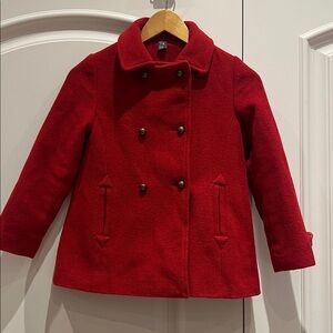 Zara Kids Classic Red Peacoat size Girls 7-8